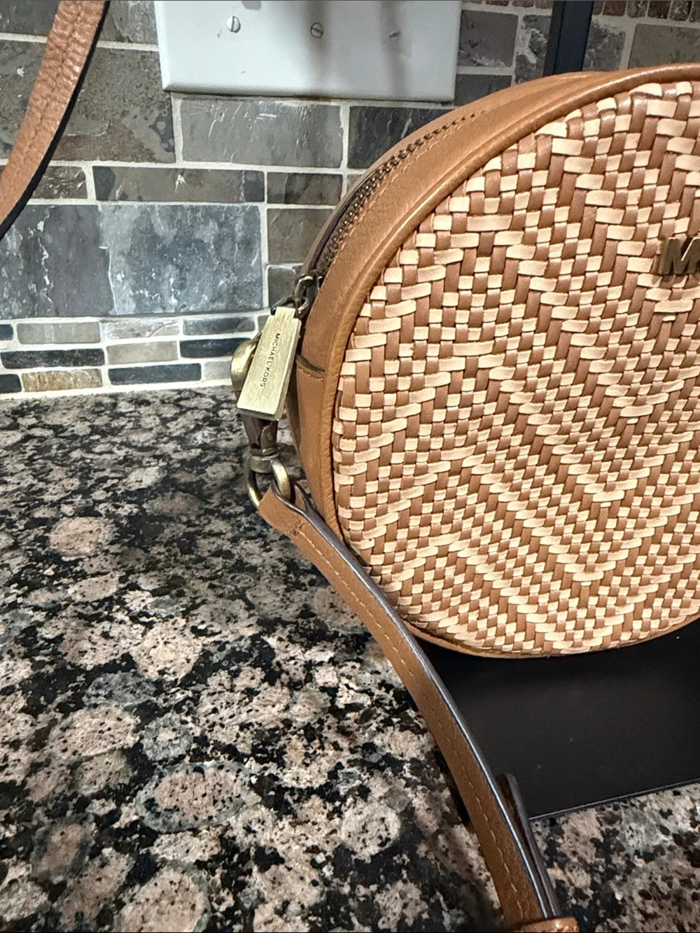 Michael Kors Woven Chevron Canteen Bag